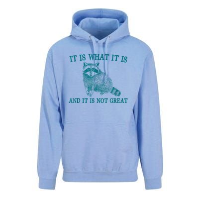 It Is What It Is And It Is Not Great Raccoon Unisex Surf Hoodie