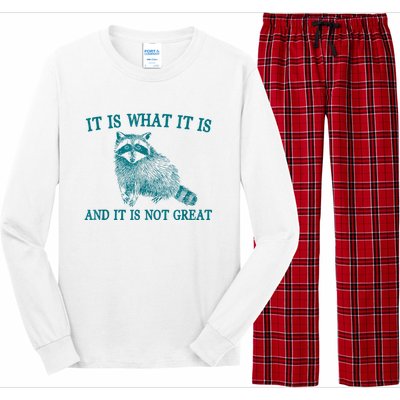 It Is What It Is And It Is Not Great Raccoon Long Sleeve Pajama Set