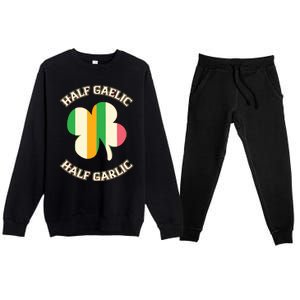 Irish Italian Women Men St Patricks Day Gaelic Premium Crewneck Sweatsuit Set