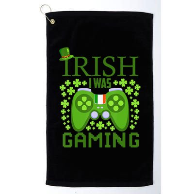 Irish I Was Gaming Video Gamer Top Hat St Patrick's Day Platinum Collection Golf Towel