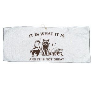 It Is What It Is And It Is Not Great Raccoon Large Microfiber Waffle Golf Towel