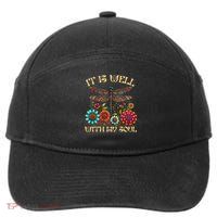 It Is Well With My Soul Dragonfly Floral Boho Christian God 7-Panel Snapback Hat