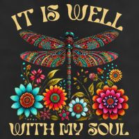 It Is Well With My Soul Dragonfly Floral Boho Christian God 11oz C Handle Ceramic Mug
