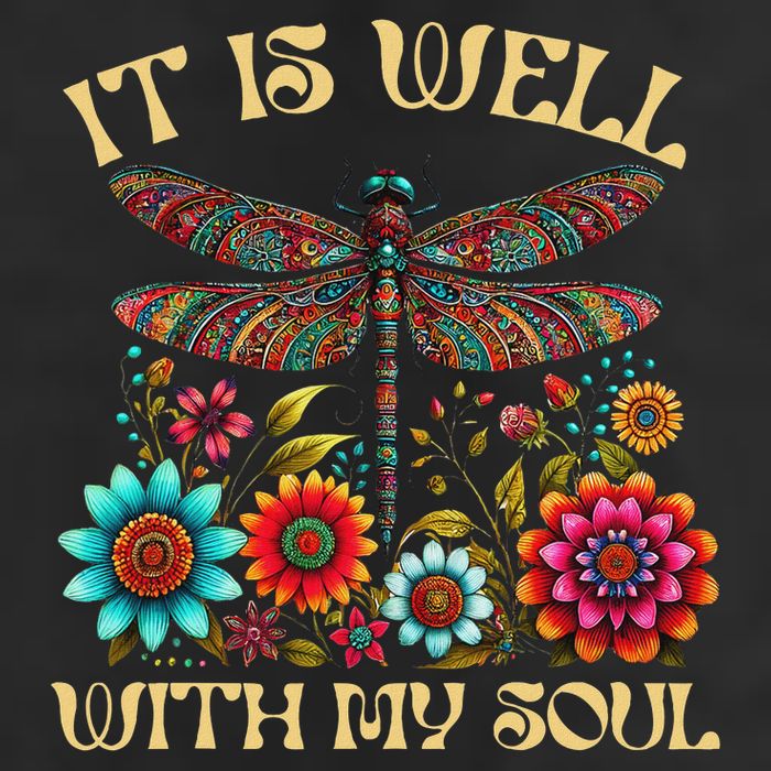 It Is Well With My Soul Dragonfly Floral Boho Christian God 11oz C Handle Ceramic Mug
