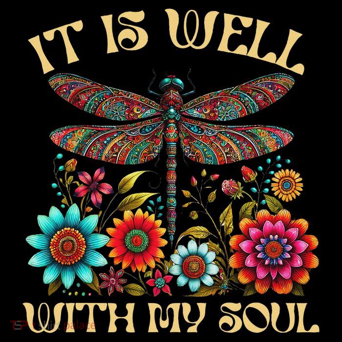 It Is Well With My Soul Dragonfly Floral Boho Christian God Flatbill Hat