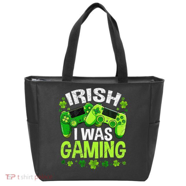 Irish I Was Gaming Funny St Patricks Day Gamer Zip Tote Bag