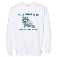 It Is What It Is And It Is Not Great Raccoon Trash Panda Garment-Dyed Sweatshirt