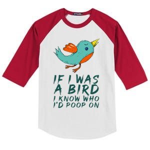 If I Was A Bird I Know Who ID Poop On Kids Colorblock Raglan Jersey