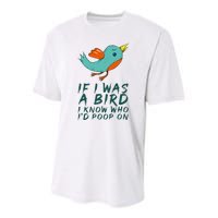 If I Was A Bird I Know Who ID Poop On Youth Performance Sprint T-Shirt