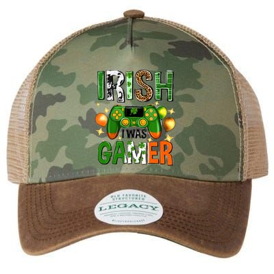 Irish I Was Gamer St Patrick's Day Game Controller Shamrocks Legacy Tie Dye Trucker Hat