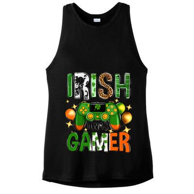 Irish I Was Gamer St Patrick's Day Game Controller Shamrocks Ladies PosiCharge Tri-Blend Wicking Tank