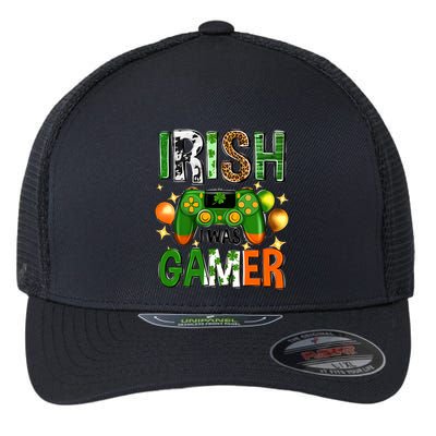Irish I Was Gamer St Patrick's Day Game Controller Shamrocks Flexfit Unipanel Trucker Cap