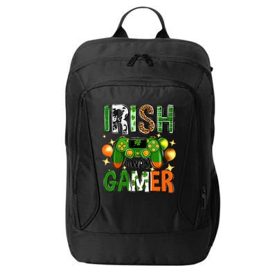 Irish I Was Gamer St Patrick's Day Game Controller Shamrocks City Backpack