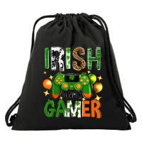 Irish I Was Gamer St Patrick's Day Game Controller Shamrocks Drawstring Bag