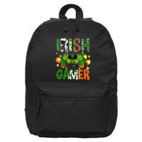 Irish I Was Gamer St Patrick's Day Game Controller Shamrocks 16 in Basic Backpack