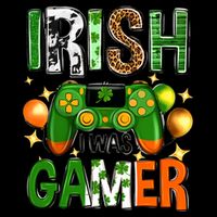 Irish I Was Gamer St Patrick's Day Game Controller Shamrocks 16 in Basic Backpack
