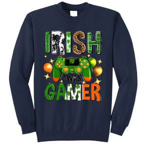 Irish I Was Gamer St Patrick's Day Game Controller Shamrocks Tall Sweatshirt