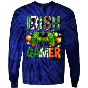 Irish I Was Gamer St Patrick's Day Game Controller Shamrocks Tie-Dye Long Sleeve Shirt