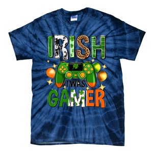 Irish I Was Gamer St Patrick's Day Game Controller Shamrocks Tie-Dye T-Shirt