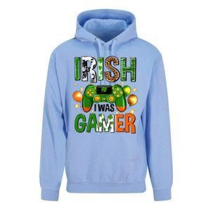 Irish I Was Gamer St Patrick's Day Game Controller Shamrocks Unisex Surf Hoodie