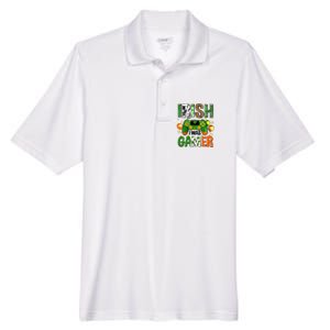 Irish I Was Gamer St Patrick's Day Game Controller Shamrocks Men's Origin Performance Pique Polo