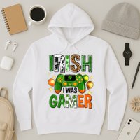 Irish I Was Gamer St Patrick's Day Game Controller Shamrocks Hoodie