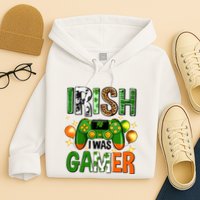 Irish I Was Gamer St Patrick's Day Game Controller Shamrocks Hoodie