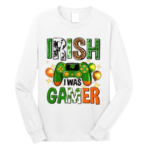 Irish I Was Gamer St Patrick's Day Game Controller Shamrocks Long Sleeve Shirt