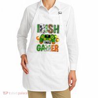 Irish I Was Gamer St Patrick's Day Game Controller Shamrocks Apron