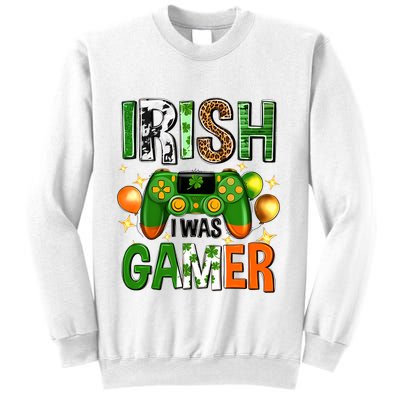 Irish I Was Gamer St Patrick's Day Game Controller Shamrocks Sweatshirt