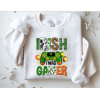 Irish I Was Gamer St Patrick's Day Game Controller Shamrocks Sweatshirt