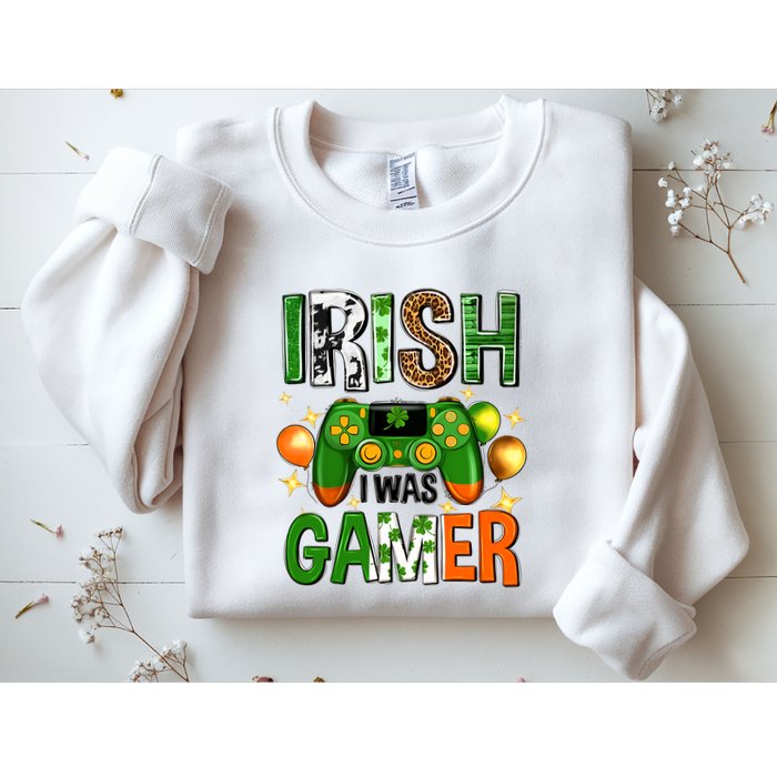 Irish I Was Gamer St Patrick's Day Game Controller Shamrocks Sweatshirt