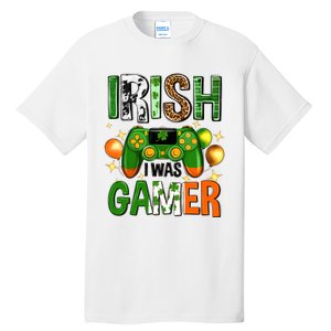 Irish I Was Gamer St Patrick's Day Game Controller Shamrocks Tall T-Shirt