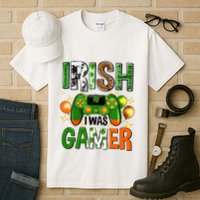 Irish I Was Gamer St Patrick's Day Game Controller Shamrocks Tall T-Shirt