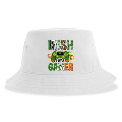 Irish I Was Gamer St Patrick's Day Game Controller Shamrocks Sustainable Bucket Hat
