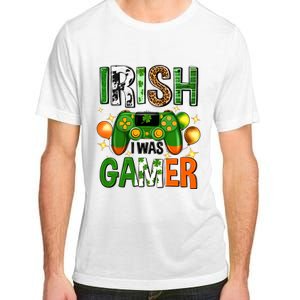 Irish I Was Gamer St Patrick's Day Game Controller Shamrocks Adult ChromaSoft Performance T-Shirt