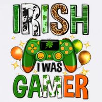 Irish I Was Gamer St Patrick's Day Game Controller Shamrocks Bucket Hat