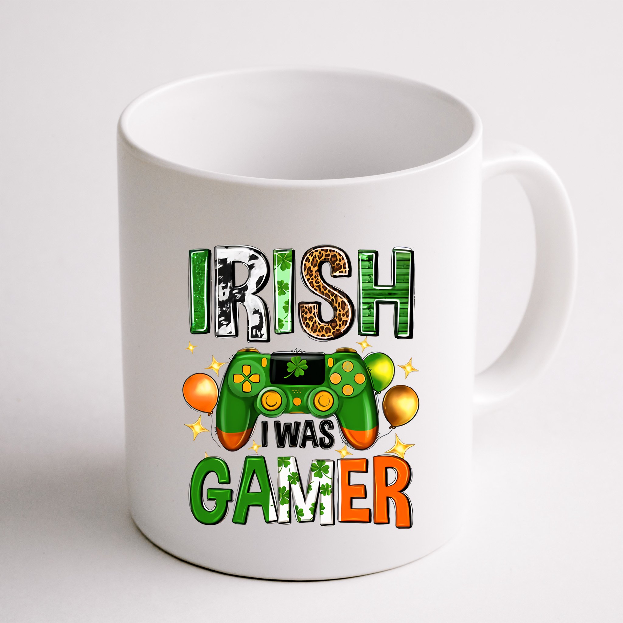 Irish I Was Gamer St Patrick's Day Game Controller Shamrocks Mug