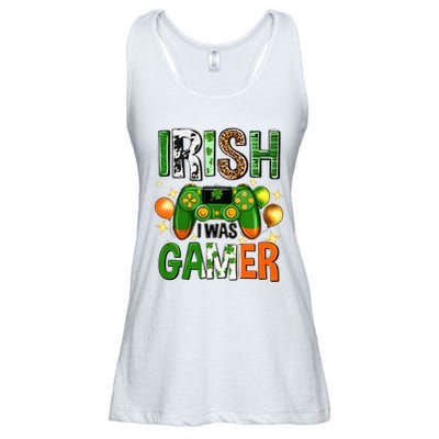 Irish I Was Gamer St Patrick's Day Game Controller Shamrocks Ladies Essential Flowy Tank