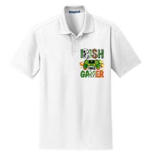 Irish I Was Gamer St Patrick's Day Game Controller Shamrocks Dry Zone Grid Polo