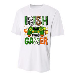 Irish I Was Gamer St Patrick's Day Game Controller Shamrocks Performance Sprint T-Shirt