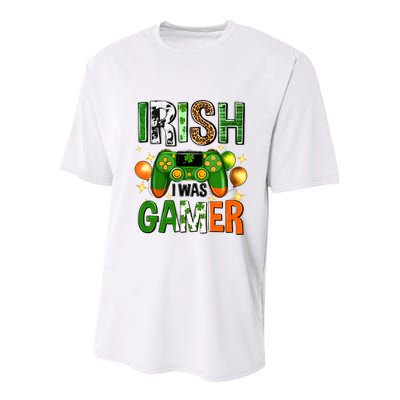 Irish I Was Gamer St Patrick's Day Game Controller Shamrocks Youth Performance Sprint T-Shirt