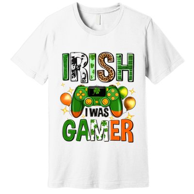 Irish I Was Gamer St Patrick's Day Game Controller Shamrocks Premium T-Shirt