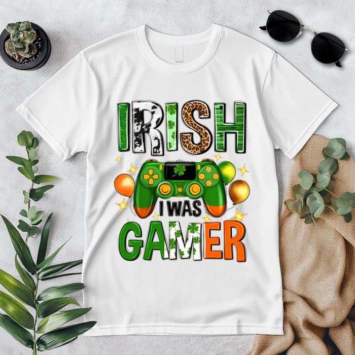 Irish I Was Gamer St Patrick's Day Game Controller Shamrocks Premium T-Shirt