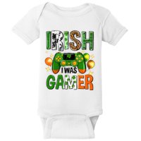 Irish I Was Gamer St Patrick's Day Game Controller Shamrocks Baby Bodysuit