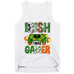 Irish I Was Gamer St Patrick's Day Game Controller Shamrocks Tank Top