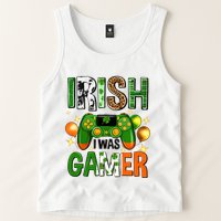 Irish I Was Gamer St Patrick's Day Game Controller Shamrocks Tank Top