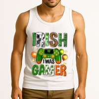 Irish I Was Gamer St Patrick's Day Game Controller Shamrocks Tank Top