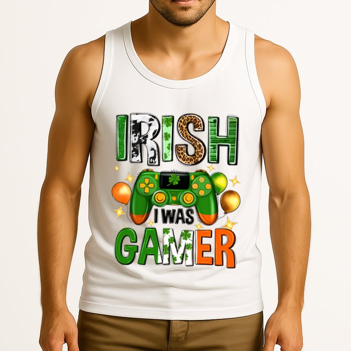 Irish I Was Gamer St Patrick's Day Game Controller Shamrocks Tank Top