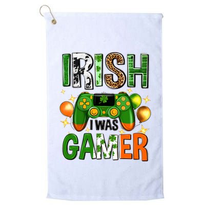 Irish I Was Gamer St Patrick's Day Game Controller Shamrocks Golf Towel